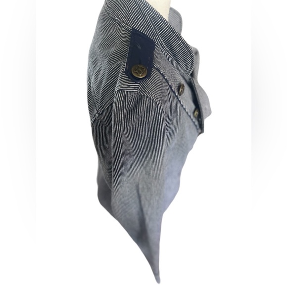 LA Kitty Striped Double Breasted Jean Jacket Size XL - Picture 3 of 10